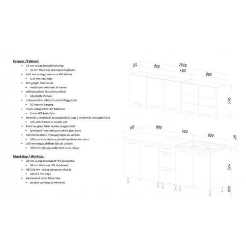 Dorina Konyhabútor fekete