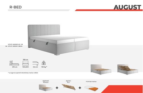 August 160-as franciaágy ágyráccsal matraccal