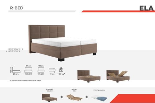 Ela 180-as franciaágy állítható ágyráccsal